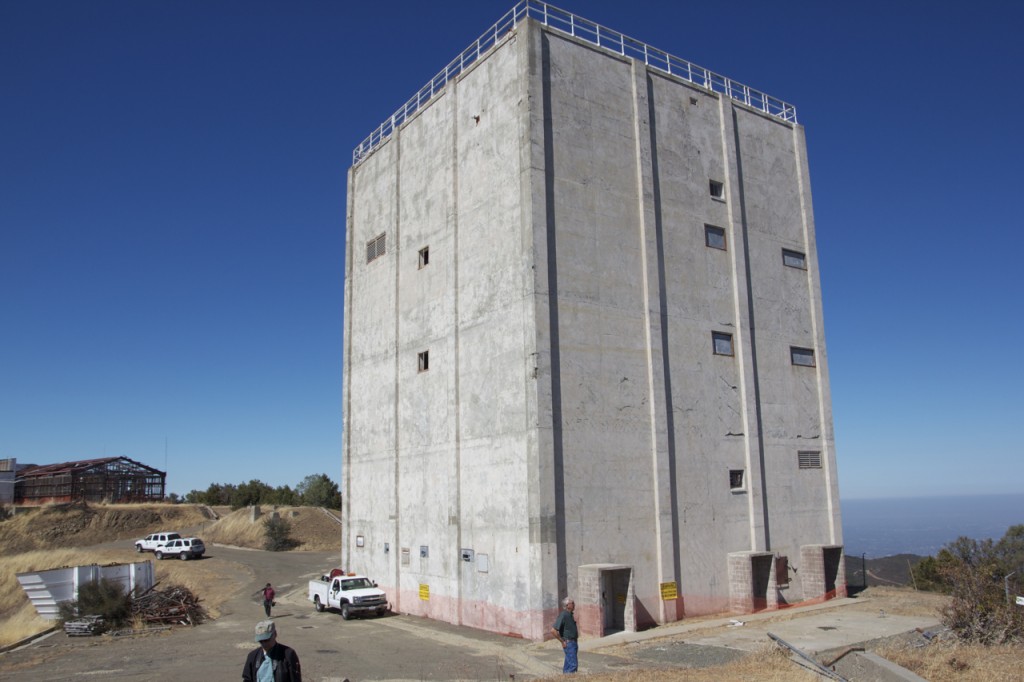 The military radar tower will be the only standing remnant of Mount Umunhum's military past. Photo by Alison Hawkes.