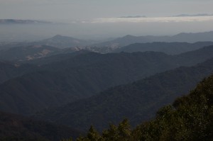 View of the Santa Cruz Mountains from the summit of Mount Umunhum. Photo by Alison Hawkes.