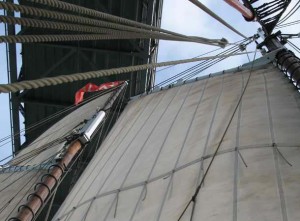 Sailing under the Bay Bridge, where the opening of the new east span will anchor the 2013 Year of the Bay.