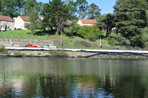 Drivers on Highway 1 can spot Mountain Lake as they drive to the Golden Gate Bridge. The lake's proximity to the highway has added to its problems with pollution. Photo: Dhyana Levey.