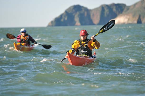 Paddlers just outside Golden Gate