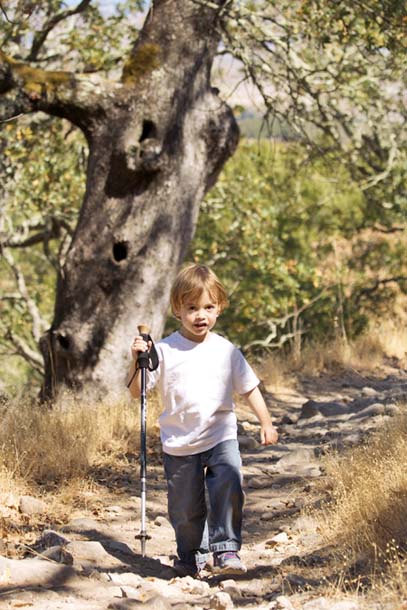 Child hiking at Olompali
