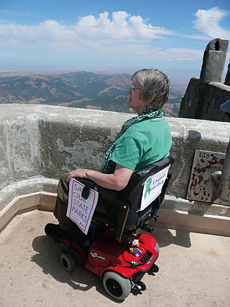 Wheelchair user at Mount Diablo Summit