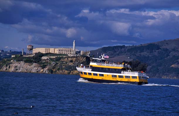 Ferry in front of Alcatraz