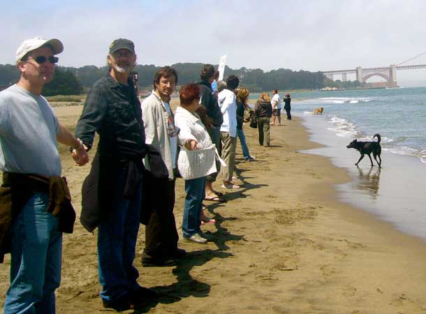 People holding hands, Crissy Field