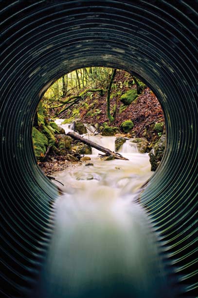 stream view from a culvert