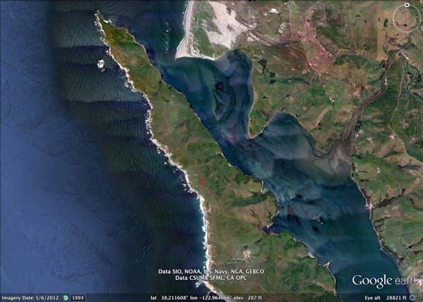 Tomales Point from space