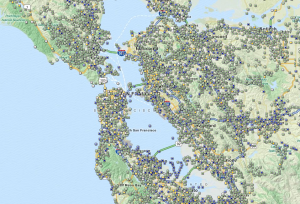 Geocaches around the Bay Area
