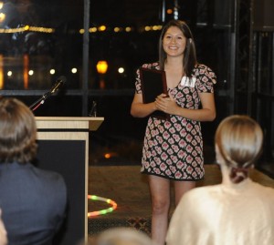 Recent San Jose State graduate Cindy Moreno after accepting Bay Nature's Youth Engagement Award. 