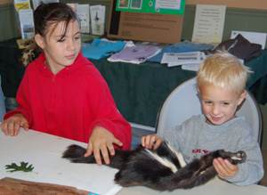 the Youth Education program at Rodman Preserve sometimes involves touching a skunk!