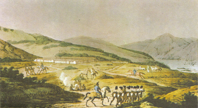 The Presidio of San Francisco when it was a Spanish outpost. Drawing by Louis Choris in November 1817. Photo: Wikipedia
