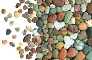 heart stones and beach pebbles