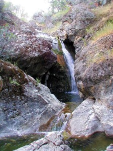 Pinto Creek forms waterfalls and pools on its way to the confluence with Robison Creek. (Photo by Barry Breckling)