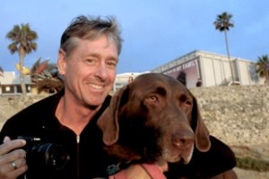Shark advocate David McGuire and his Labrador retriever