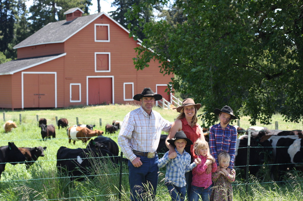 The Markegard family and that's near the historic Red Barn on the La Honda property. Photo: Autumn Sartain