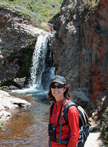 Creeks advocate Carla Koop at Alamere Falls in Pt. Reyes