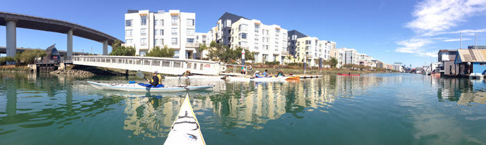 A kayak view of Mission Creek. (Photo by Fran Sticha, Kayakers Unlimited)