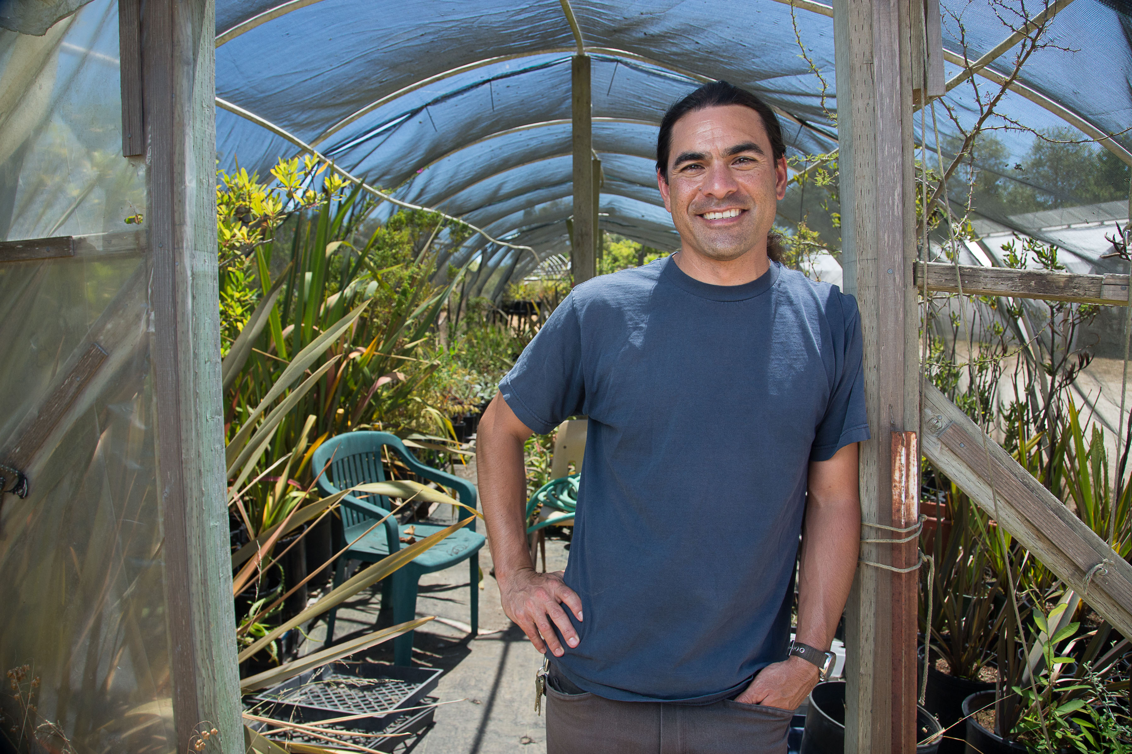 Rick Flores, director of the UC Santa Cruz Arboretum, has collaborated with the Amah Mutsun to create a native plant “Relearning Garden” at the arboretum. Photo: Richard Morgenstein 