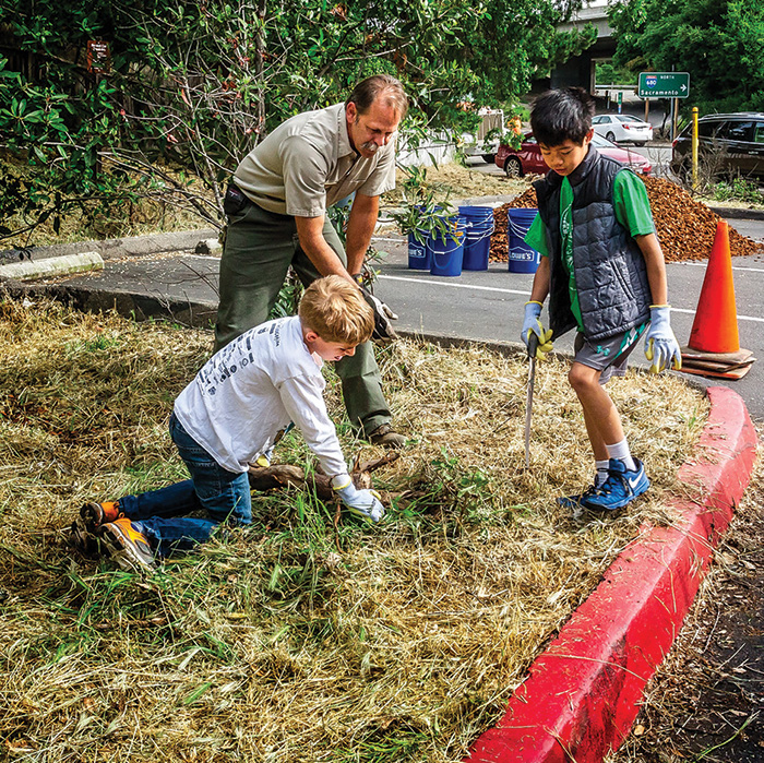 cub scout volunteers on the Iron Horse Trail