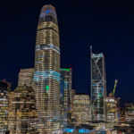 salesforce tower at night