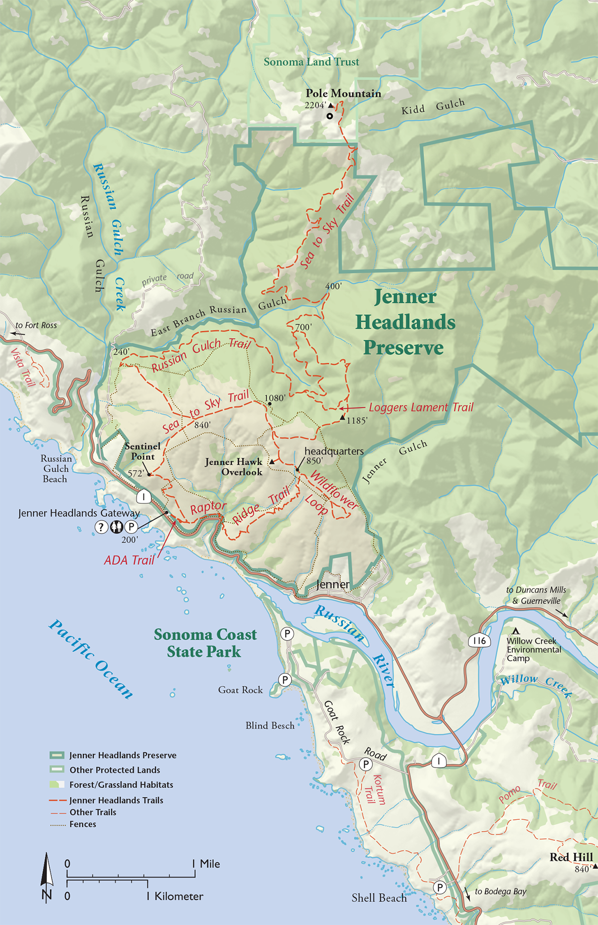 map of Jenner Headlands
