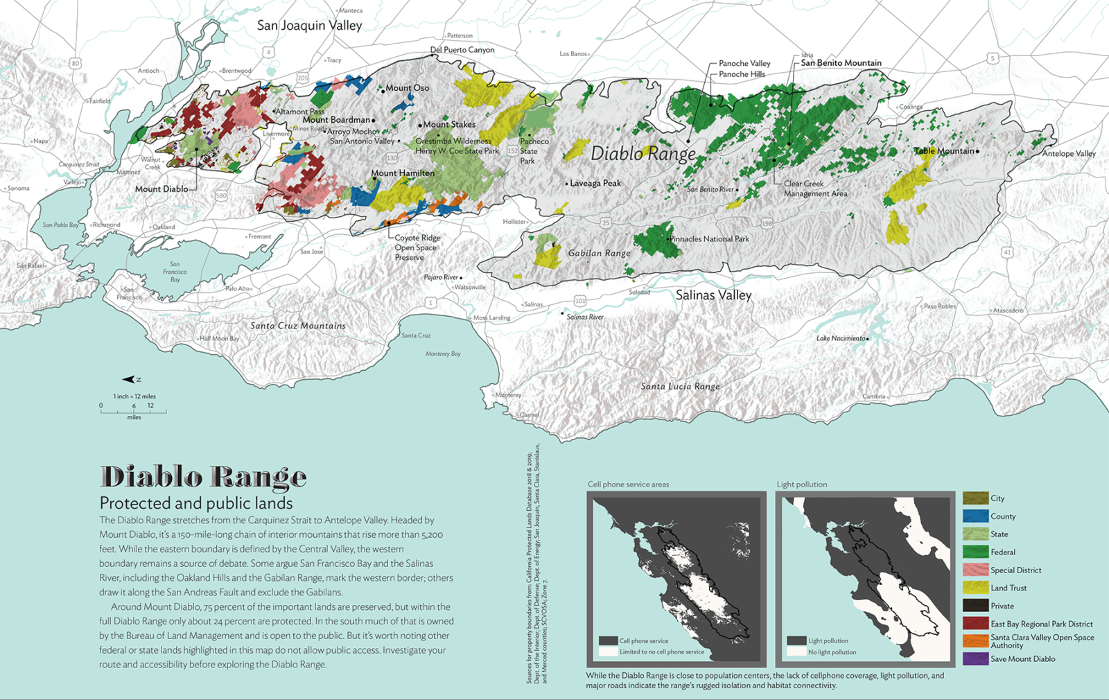map of Diablo Range
