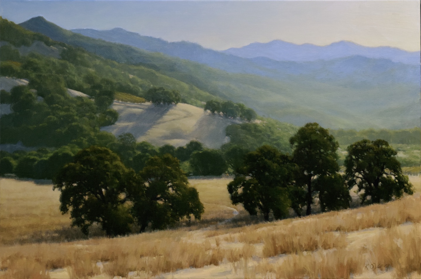 Landscape painting: Sunrise over the Valley by Kathy O'Leary
