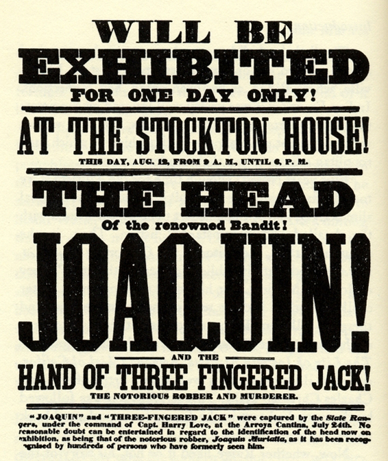 joaquin murrieta poster from 1853