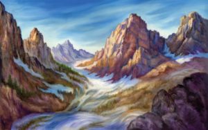 oil painting of Sierra Nevada