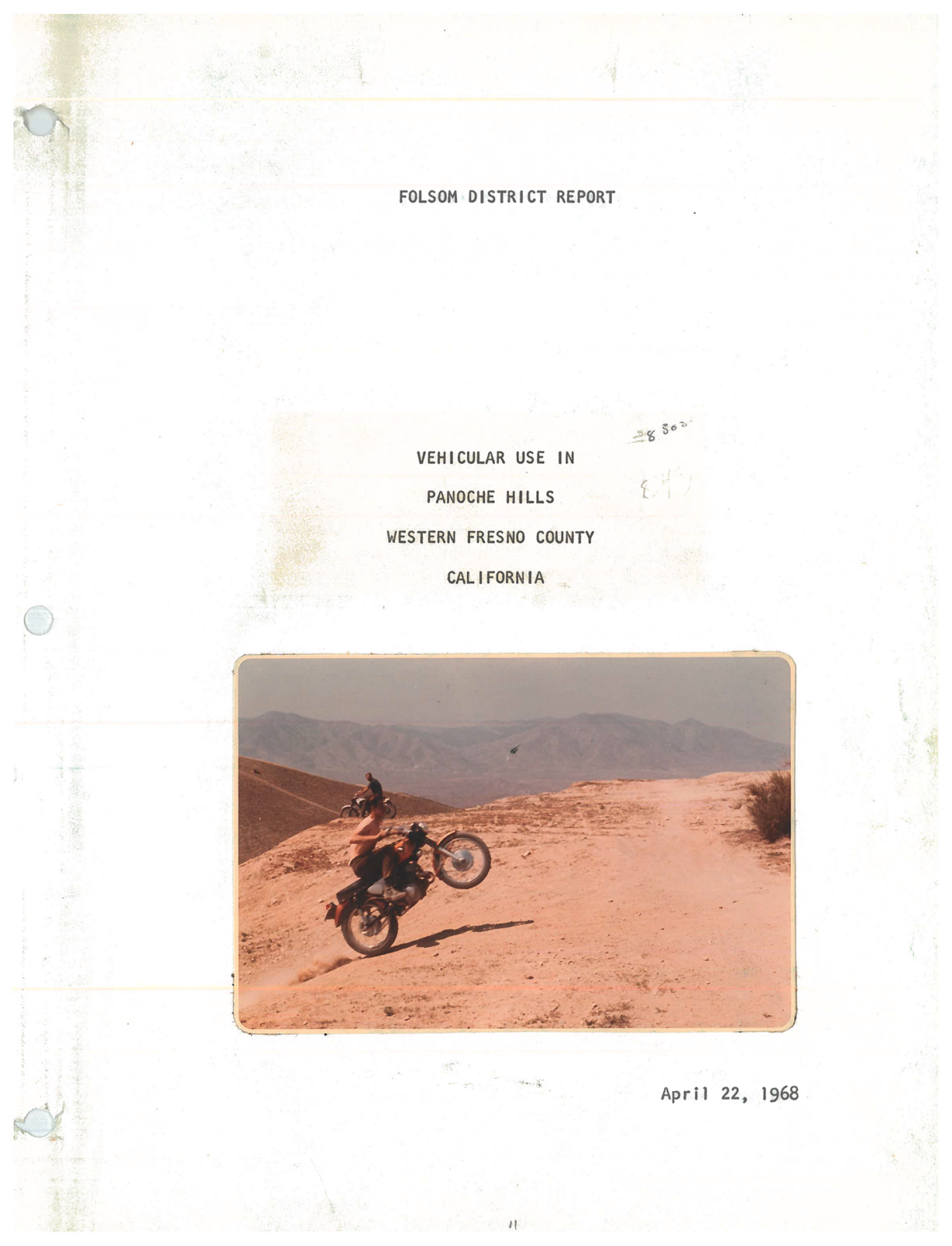 Report cover Vehicular Use In Panoche Hills 04221968 1