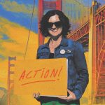 Collage of Annie Burke with a shopping cart