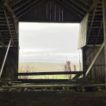 Feature image of pastures through derelict barn