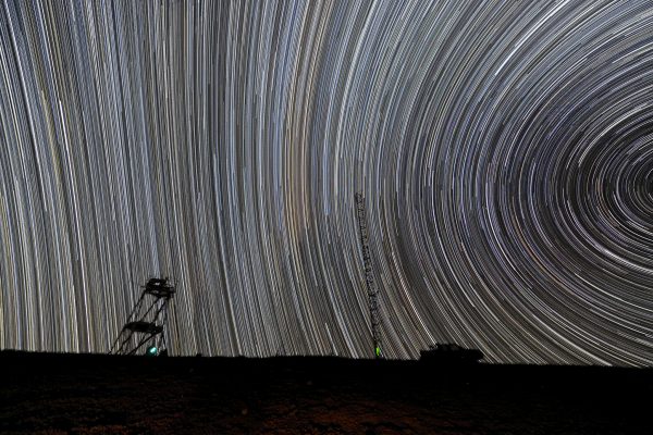 star tracks in the Andes