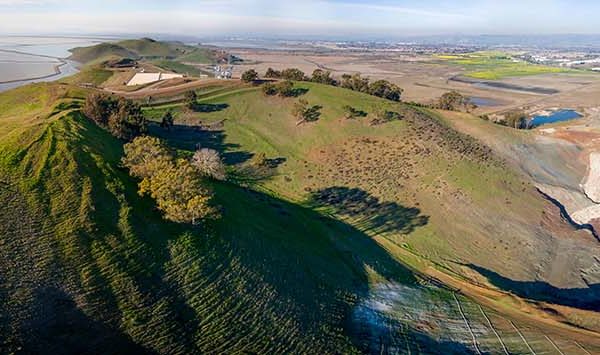 panorama of Coyote Hills and Dumbarton Quarry